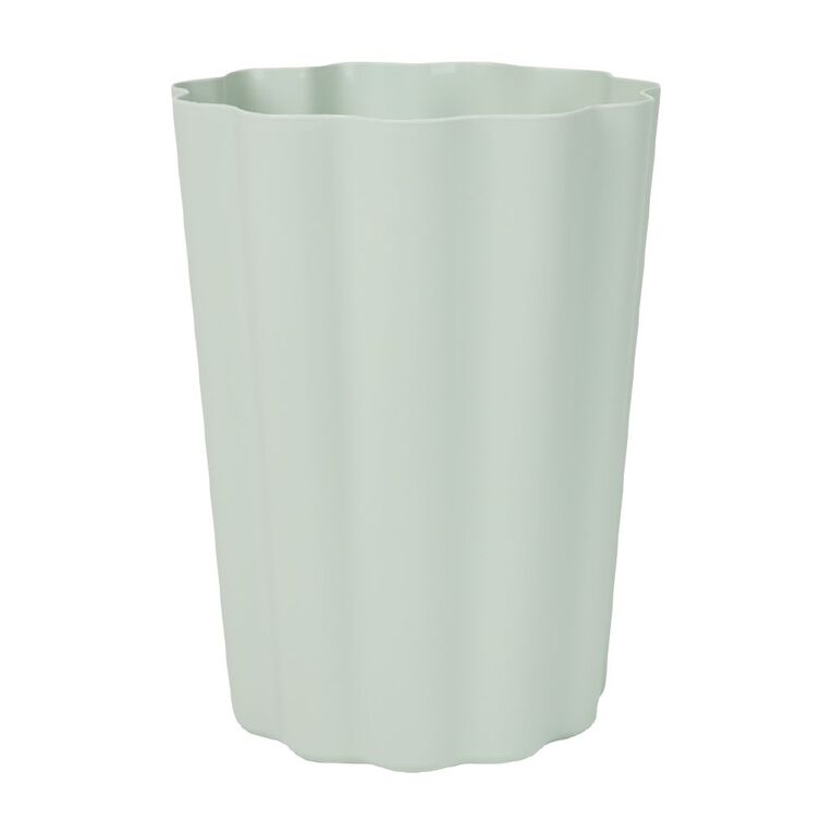 Living & Co Scollop Waste Paper Bin Green, , hi-res