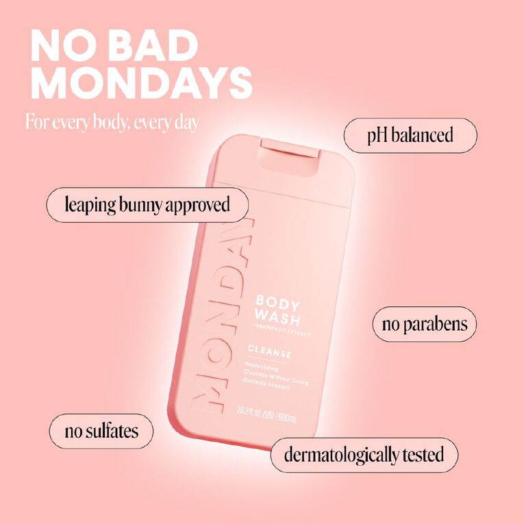 Monday Haircare Body Wash Cleanse 600ml, , hi-res