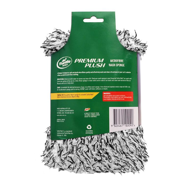 Turtle Wax Premium Plush Microfibre Wash Sponge, , hi-res