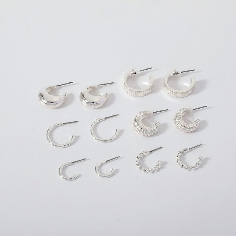 Hoop Earrings Silver, , hi-res