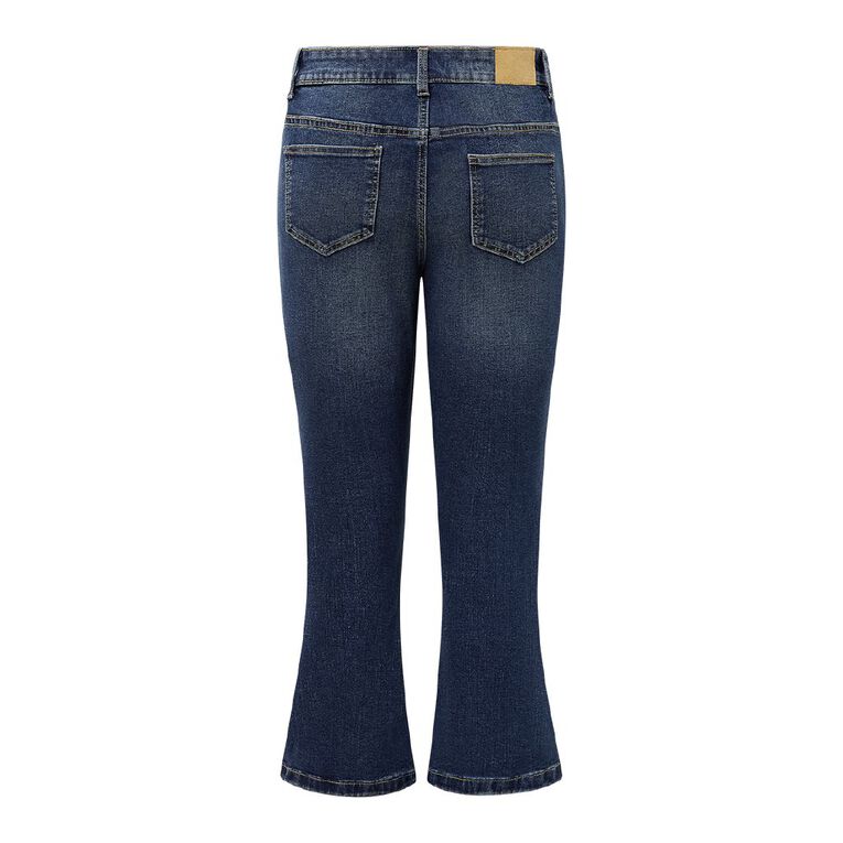 H&H Women's Crop Flare Jeans, Denim Dark, hi-res