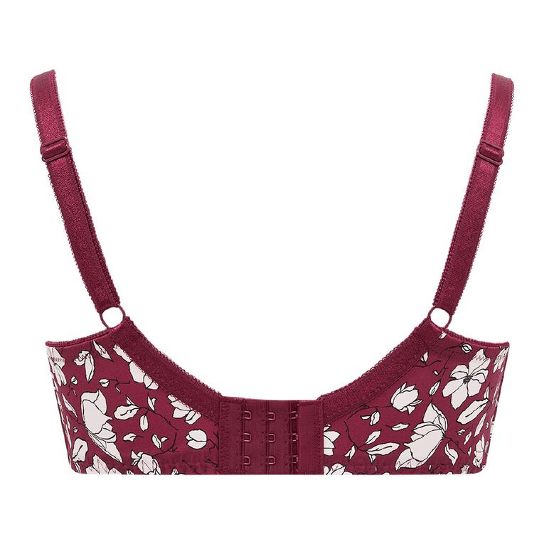 H&H Women's Belle Plain Lace Contour Bra, Red Dark, hi-res