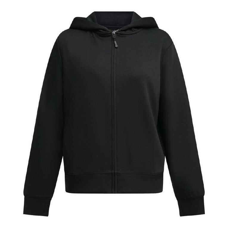 Active Intent Women's Zip-Thru Sweat, Black, hi-res