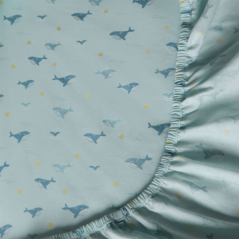 Babywise Cotton Sheet Whale 2 Pack, , hi-res