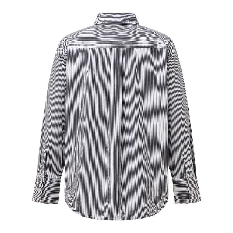 H&H Women's Long Sleeve Cotton Shirt, Blue, hi-res