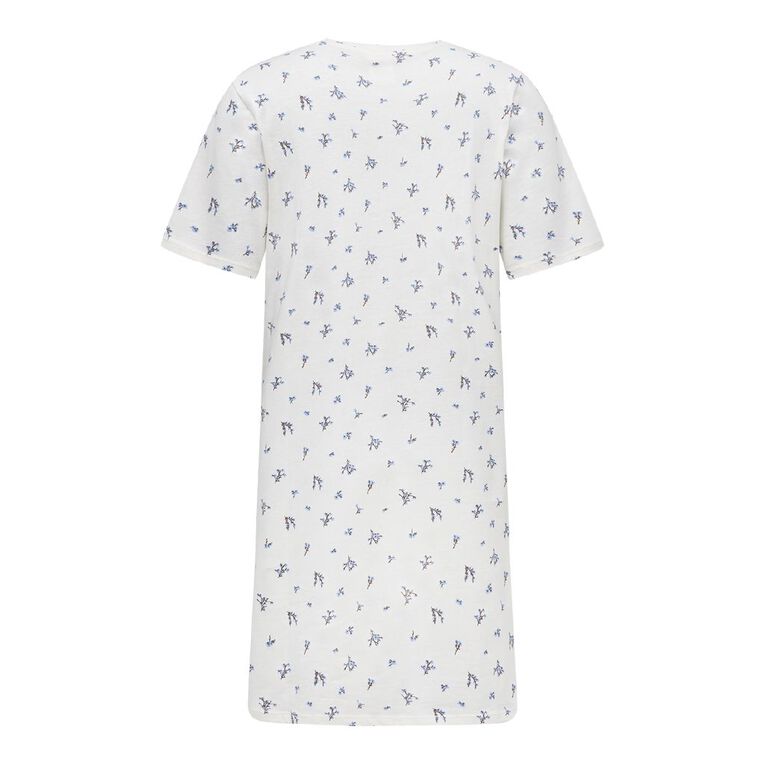 H&H Women's V Neck Tee Nightie, Cream, hi-res
