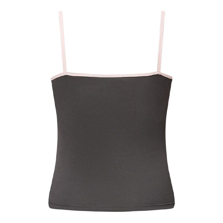 Garage Women's Contour Contrast Trim Camisole, Grey, hi-res