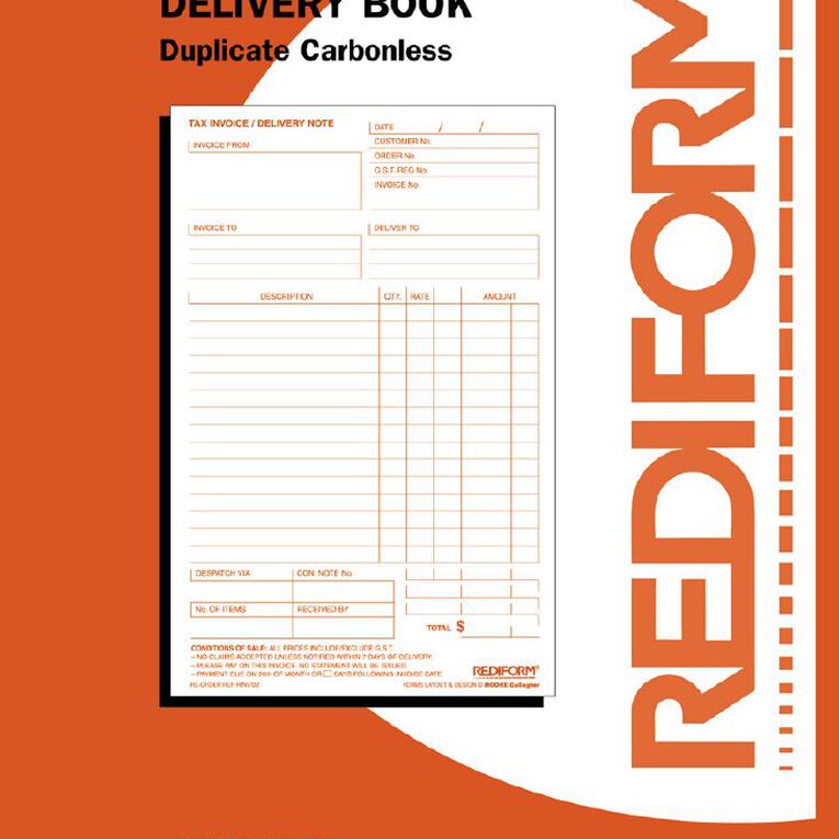 Rediform Invoice/Delivery Book Duplicate 50 Sets Red Mid A5, , hi-res