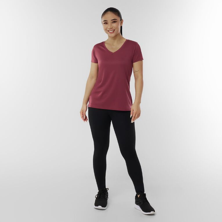 Active Intent Women's Cooldry Tee, Red Dark, hi-res