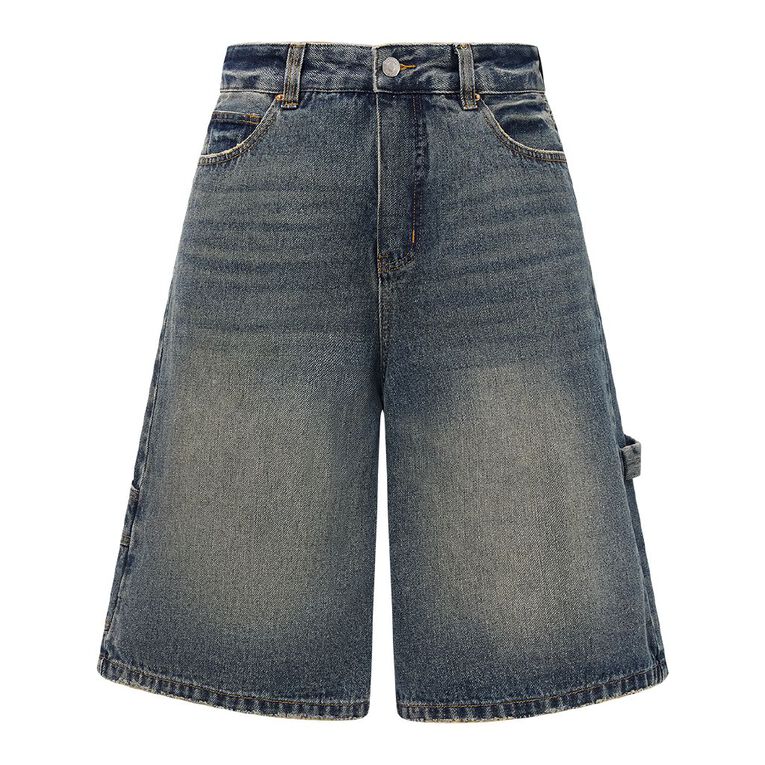 H&H Women's Oversized Jorts, Denim Mid, hi-res