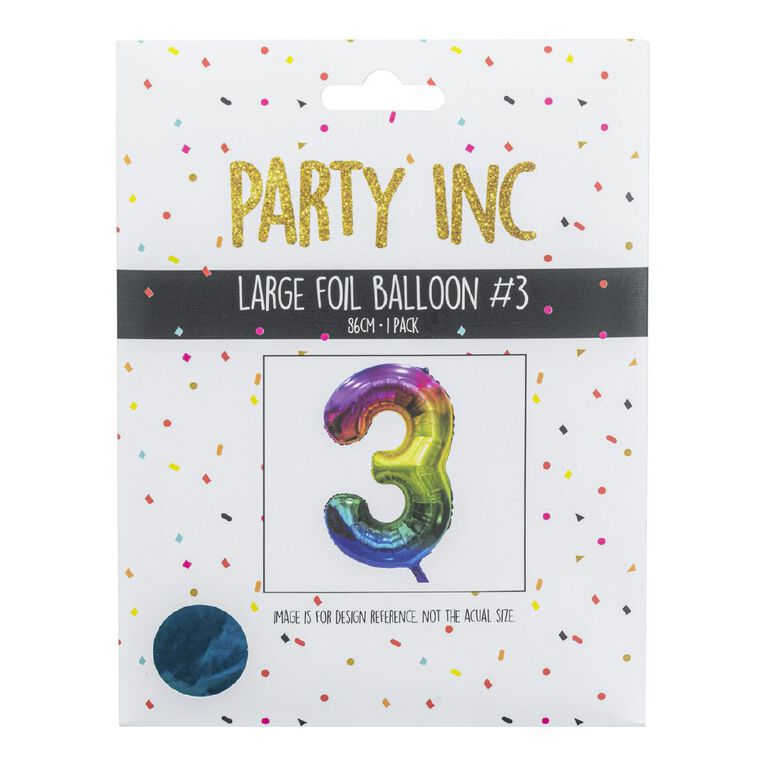 Party Inc Large Foil Balloon Number #3, , hi-res