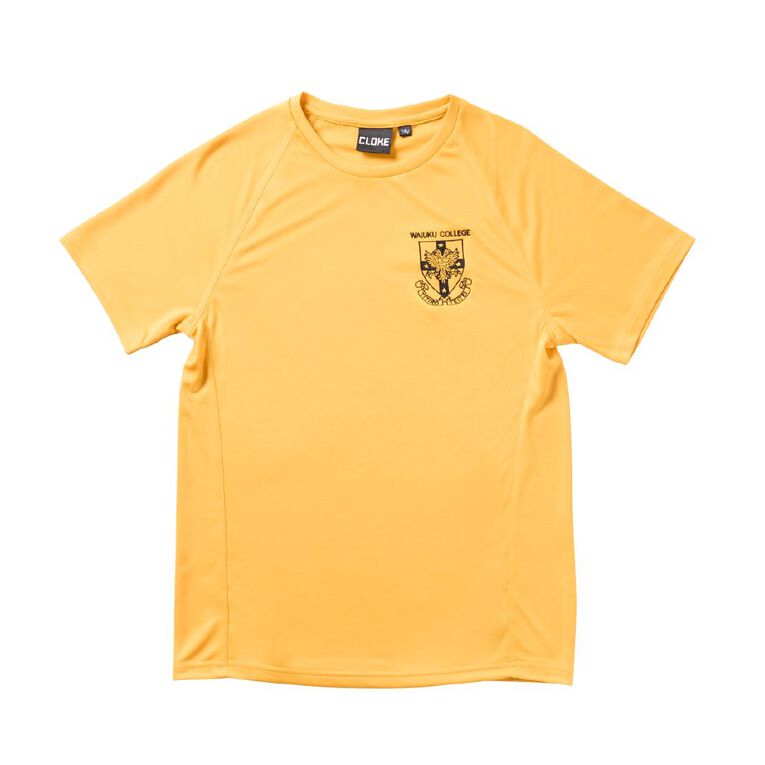 Schooltex Waiuku College PE Tee with Embroidery, Gold, hi-res