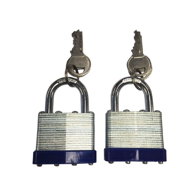 Samson Laminated Padlock 40mm 2 Pack, , hi-res