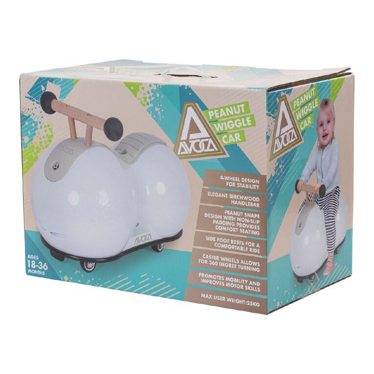 Avoca Peanut Wiggle Car Ride On White White The Warehouse