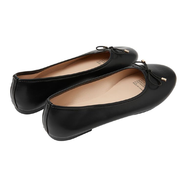 H&H Women's Minimalist Bow Ballet, Black, hi-res