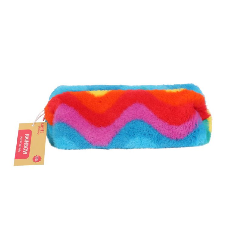 Uniti Kids Rainbow Fluffy Pencil Case, , hi-res