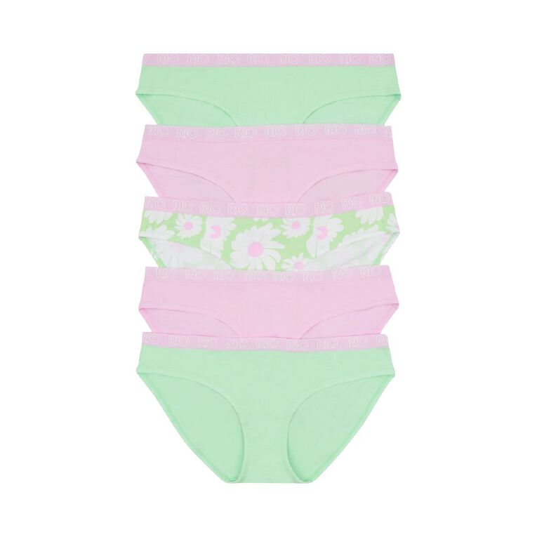 Rio Women's Bikini Briefs 5 Pack, Green Light, hi-res