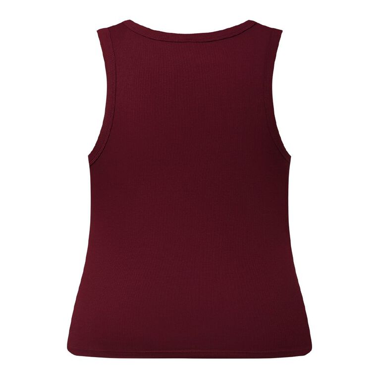 H&H Curve Women's Rib Tank, Red Dark, hi-res