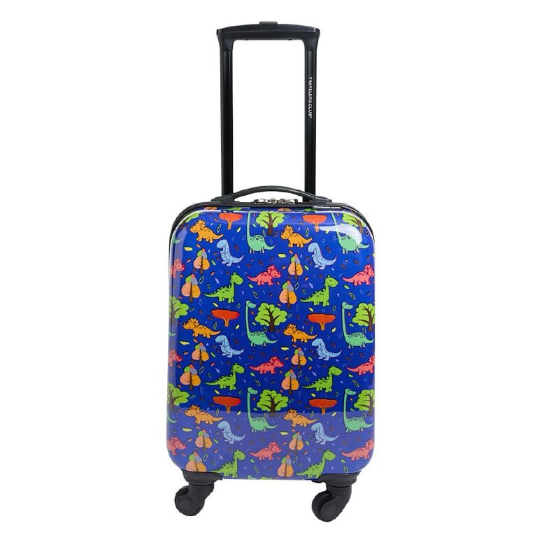 Travelers Club 5 Piece Luggage Set Dinosaur Blue, , hi-res