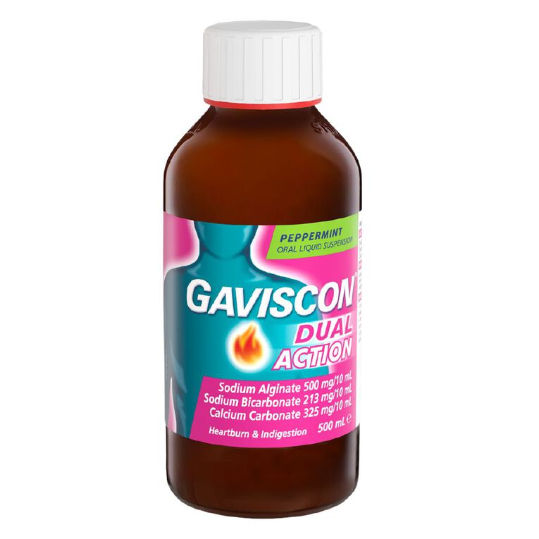 Gaviscon Dual Action Liquid Peppermint 500ml, , hi-res