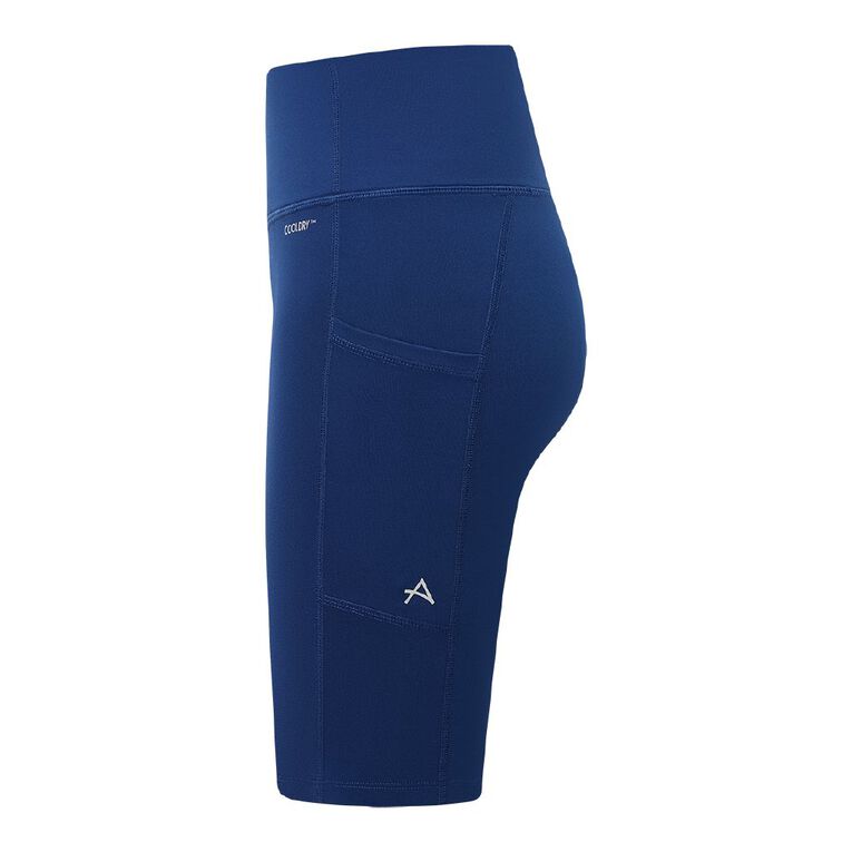 Active Intent Women's 8 Inch Pocket Bike Shorts, Blue Dark, hi-res