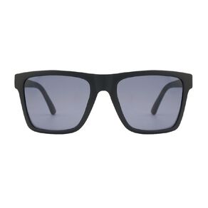 H&H Men's Matt Black Square Sunglasses
