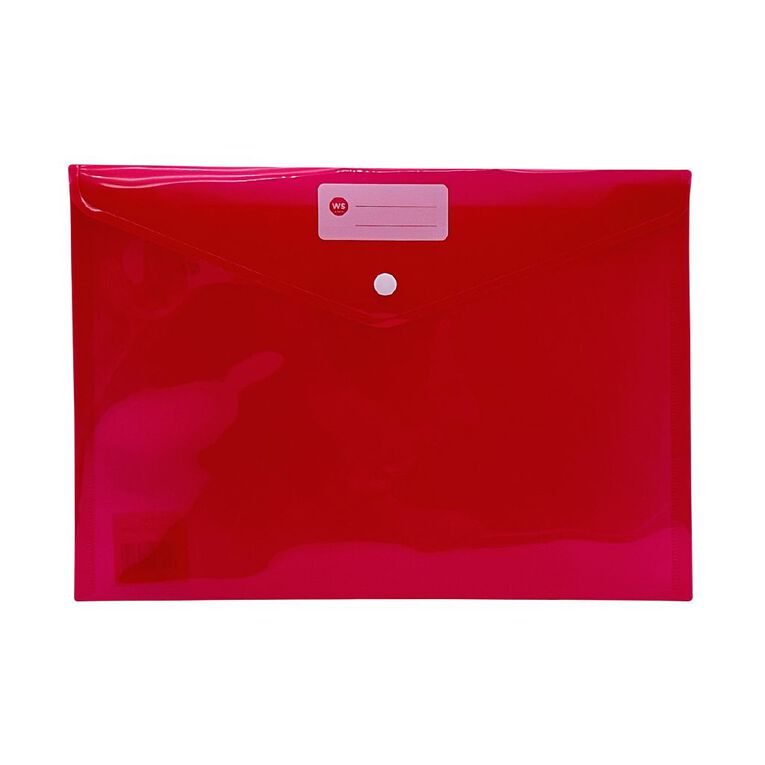 WS Document Envelope Single Dome Red A4, , hi-res
