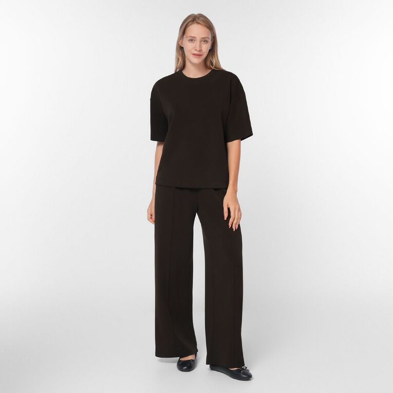 H&H Women's Short Sleeve Relaxed Modal Tee, Brown, hi-res