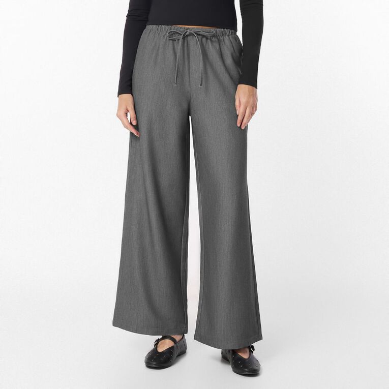 H&H Women's Drawstring Work Pants, Charcoal/Marle, hi-res