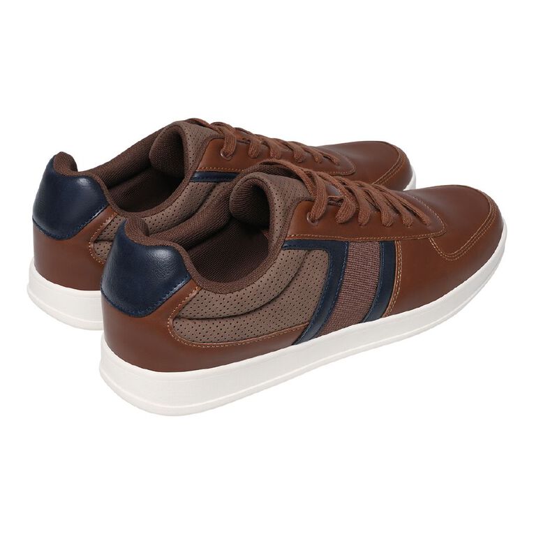 H&H Men's PU Panel Sneakers, Tan, hi-res