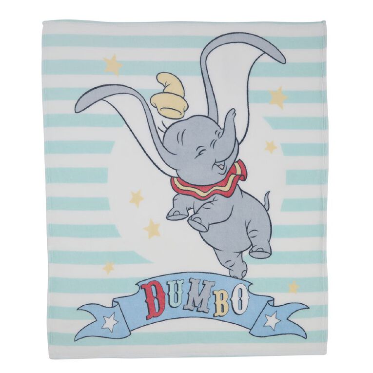Disney Dumbo Coral Fleece Cot Blanket 120cm x 140cm, , hi-res