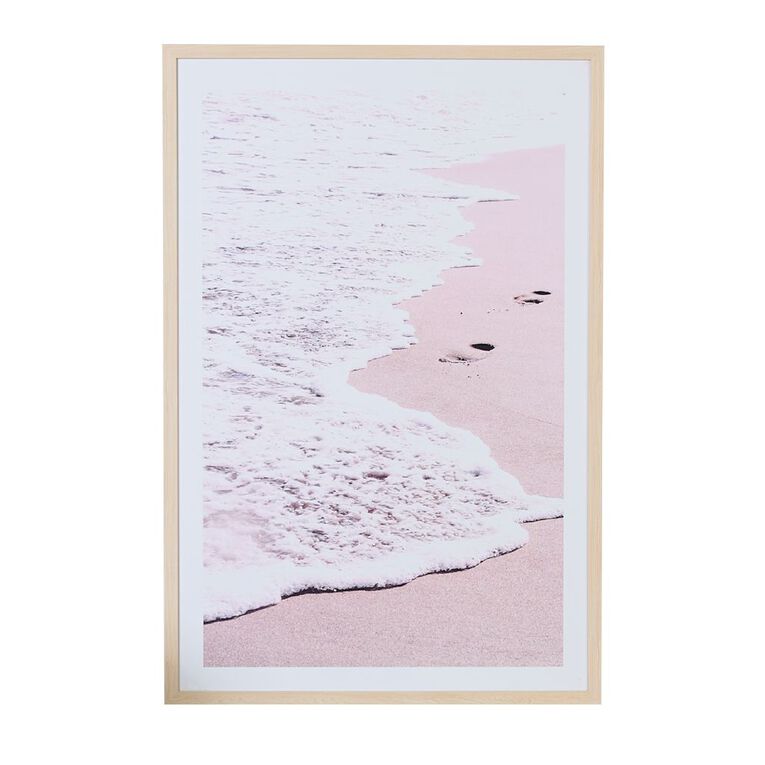 Living & Co Framed Print Beach Canvas 60cm x 90cm, , hi-res