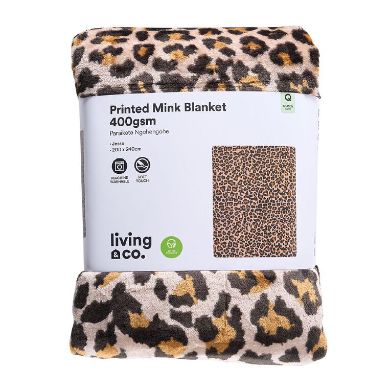 Living & Co 400gsm Mink Feel Blanket Jessa Multi-Coloured Queen, , hi-res