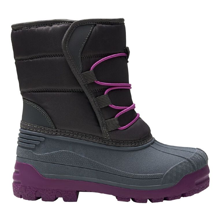 Active Intent Senior Kids' Colour Block High Top Snow Boots, Purple Light, hi-res