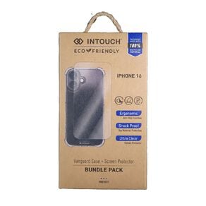 INTOUCH iPhone 16 Bundle Vanguard Case and SP Black