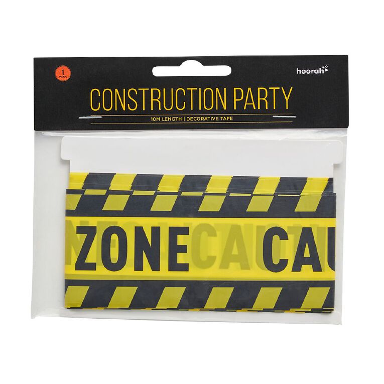 Hoorah Hoorah Construction Theme Party Tape, , hi-res