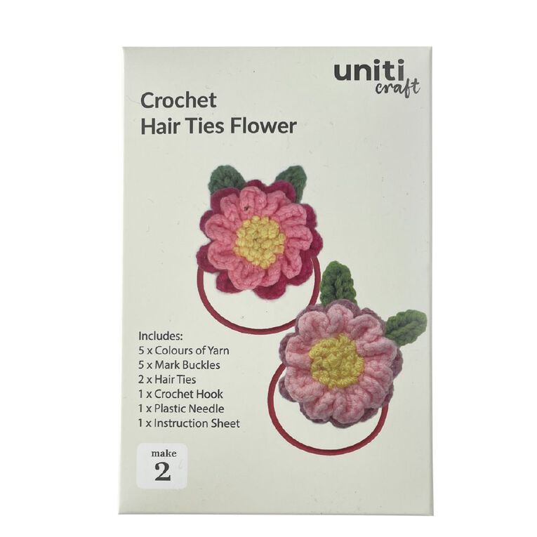 Uniti Craft Adults Crochet Kit Hair Tie Flower, , hi-res