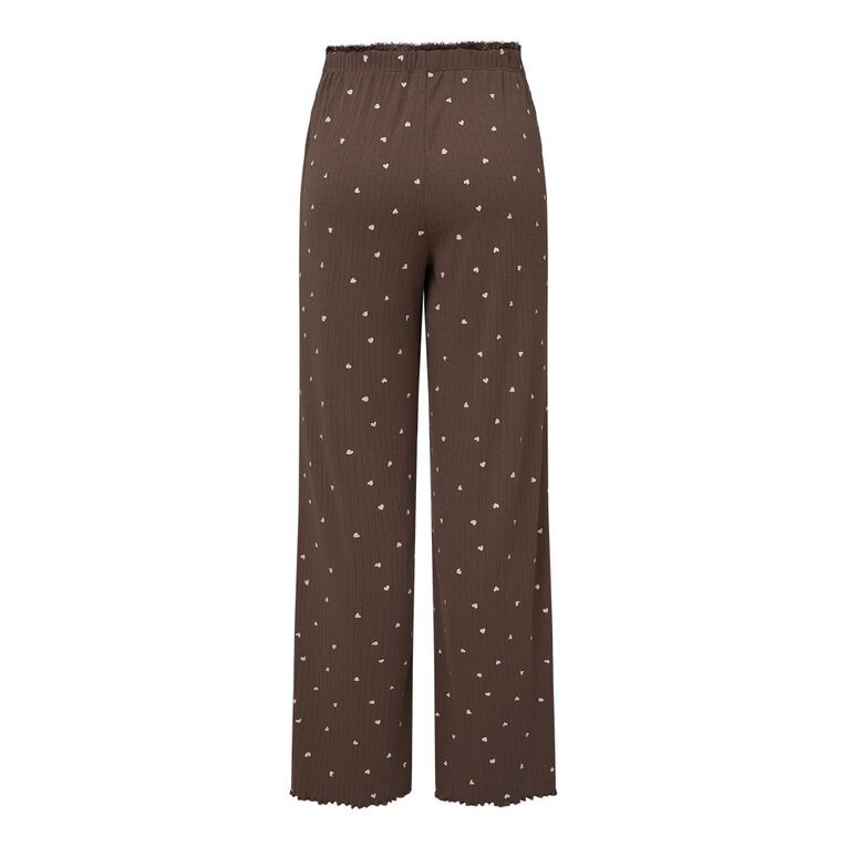 H&H Women's Pointelle Pyjama Pants, Brown Mid, hi-res
