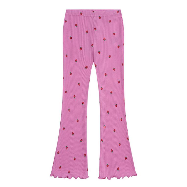 Young Original Toddler Rib Printed Flare Leggings, Pink Mid, hi-res