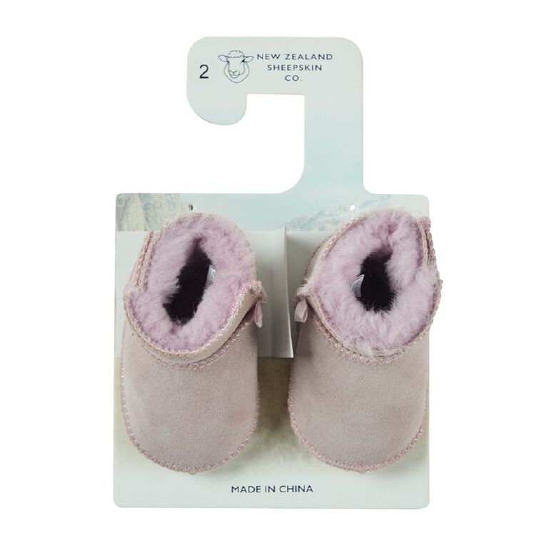 NEW ZEALAND SHEEPSKIN CO. Infants' Sheepskin Lined Slipper Boots, Pink Light, hi-res