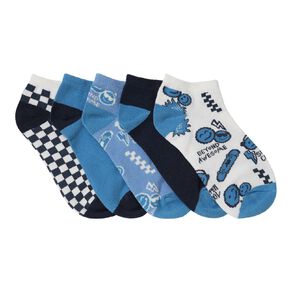 H&H Boys' Liner Jacquard Socks 5 Pack