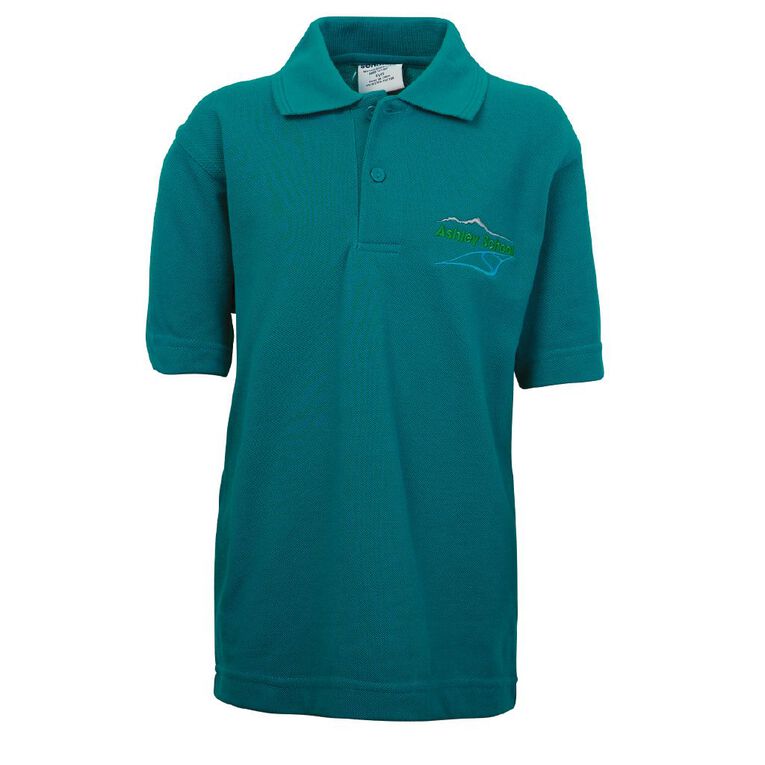 Schooltex Ashley School New Short Sleeve Polo with Embroidery, Jade, hi-res
