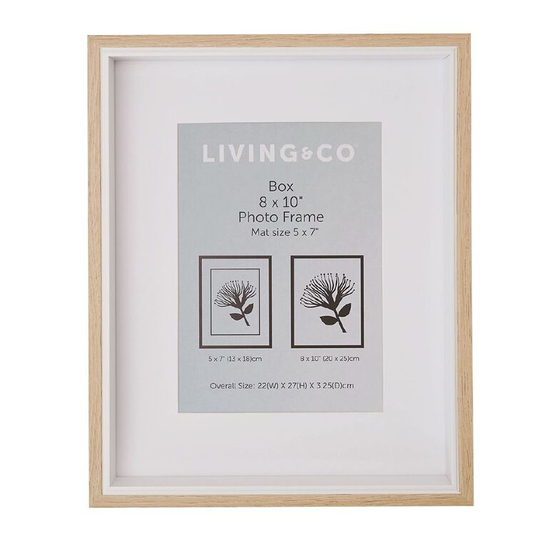 Living & Co Box Frame Natural 8in x 10in, Natural, hi-res