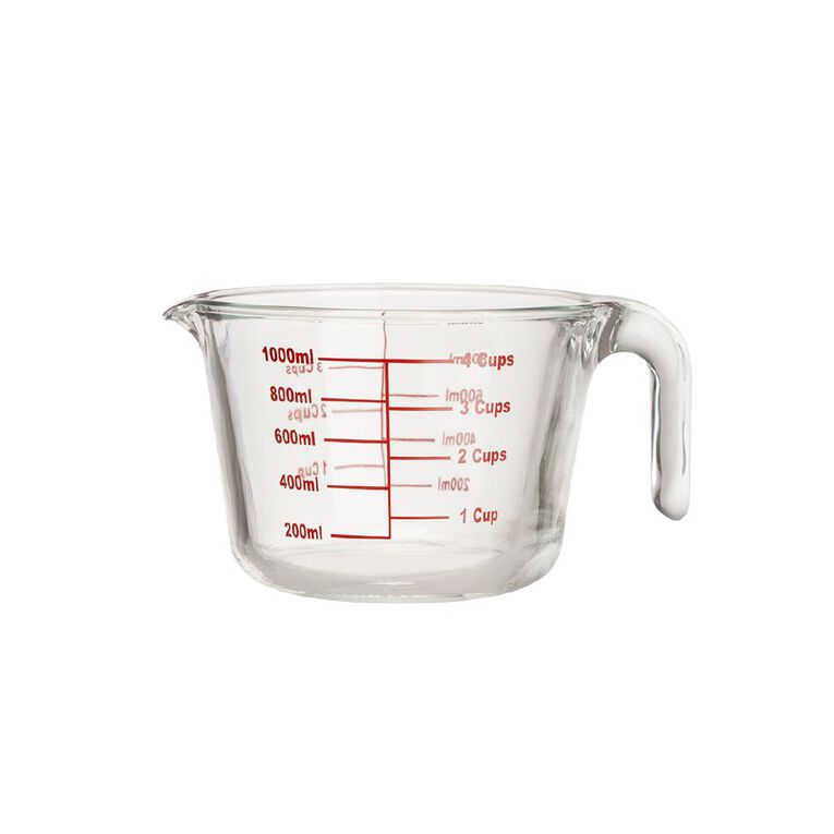 Living & Co Glass Measuring Jug Clear 1L, , hi-res