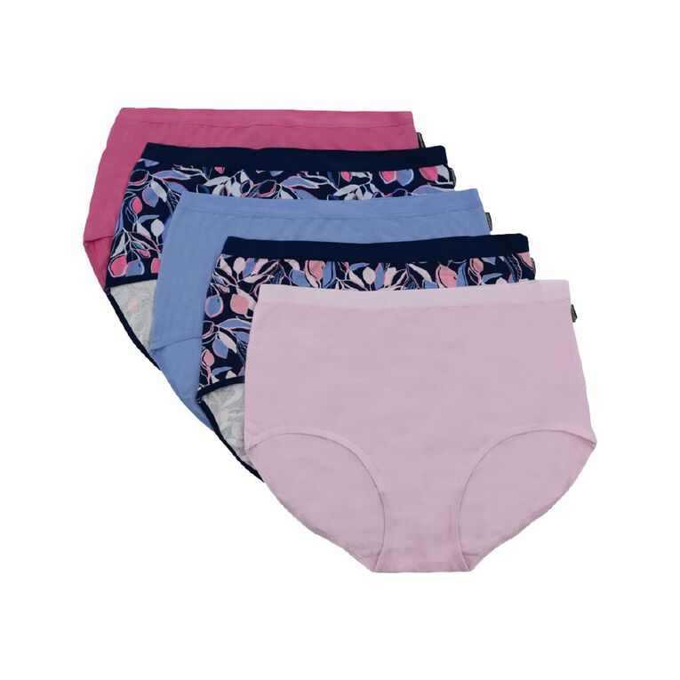 Underworks Women's Full Briefs 5 Pack, Pink, hi-res