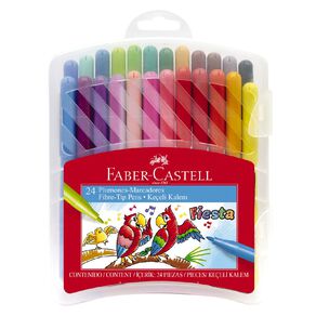 Faber-Castell Fiesta Fibre-tip Pens Plastic Case of 24
