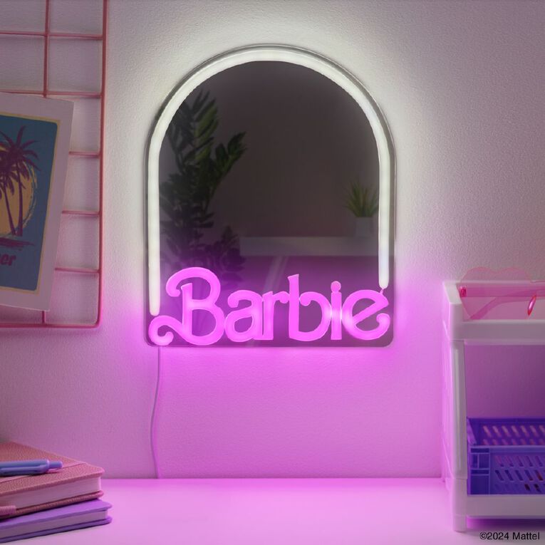 Paladone Barbie Wall Mountable LED Neon Mirror, , hi-res