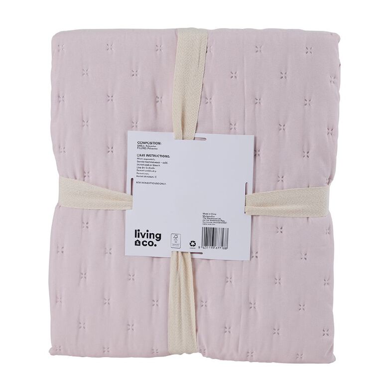 Living & Co Kids Quilted Blanket Pink Single, , hi-res