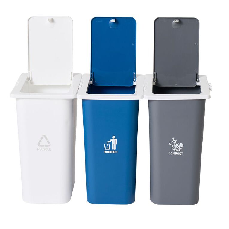 Living & Co Triple Sorting Bin 13L, , hi-res