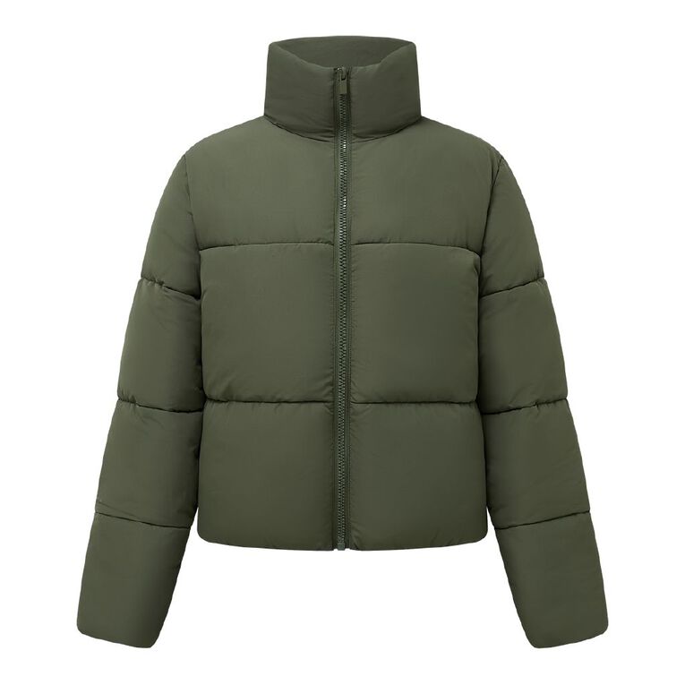 H&H Women's Puffer Jacket, Green Dark, hi-res